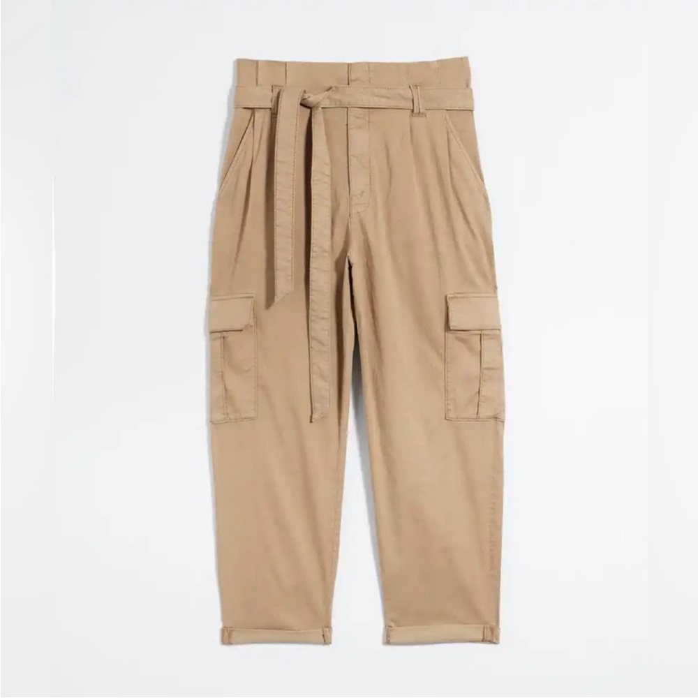 Beige Tapered Ankle High Rise Pants - Picture 5 of 15